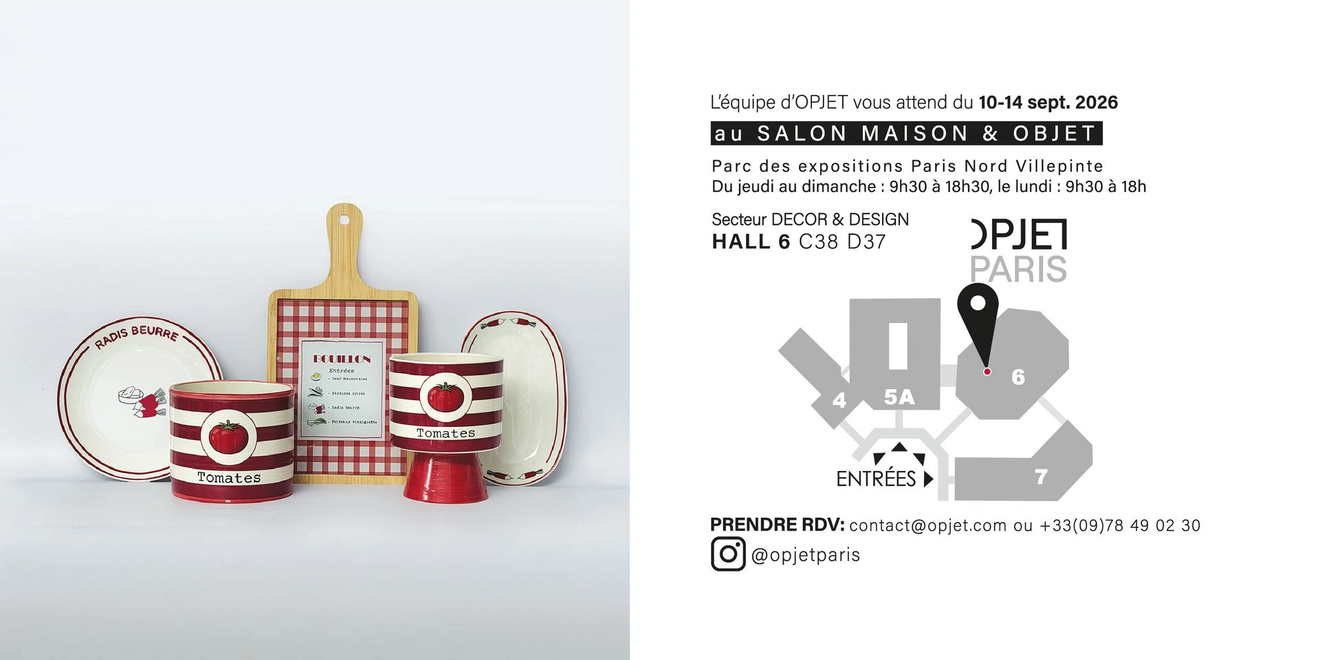 OPJET au salon Maison & Objet 2026 — Hall 6 stand C38 D37
