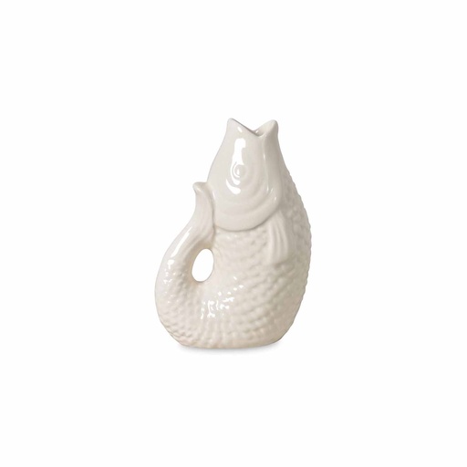 Vase ceramic Poisson pm blanc cassé L8,2 P5 H12cm