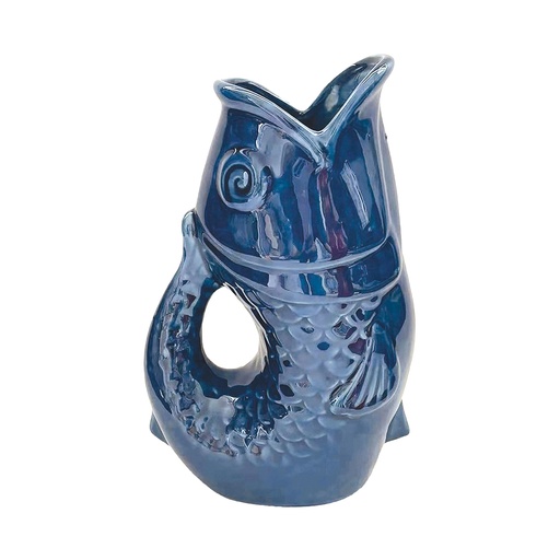 Vase pichet poisson gm bleu L16,5 P11 H25,3cm